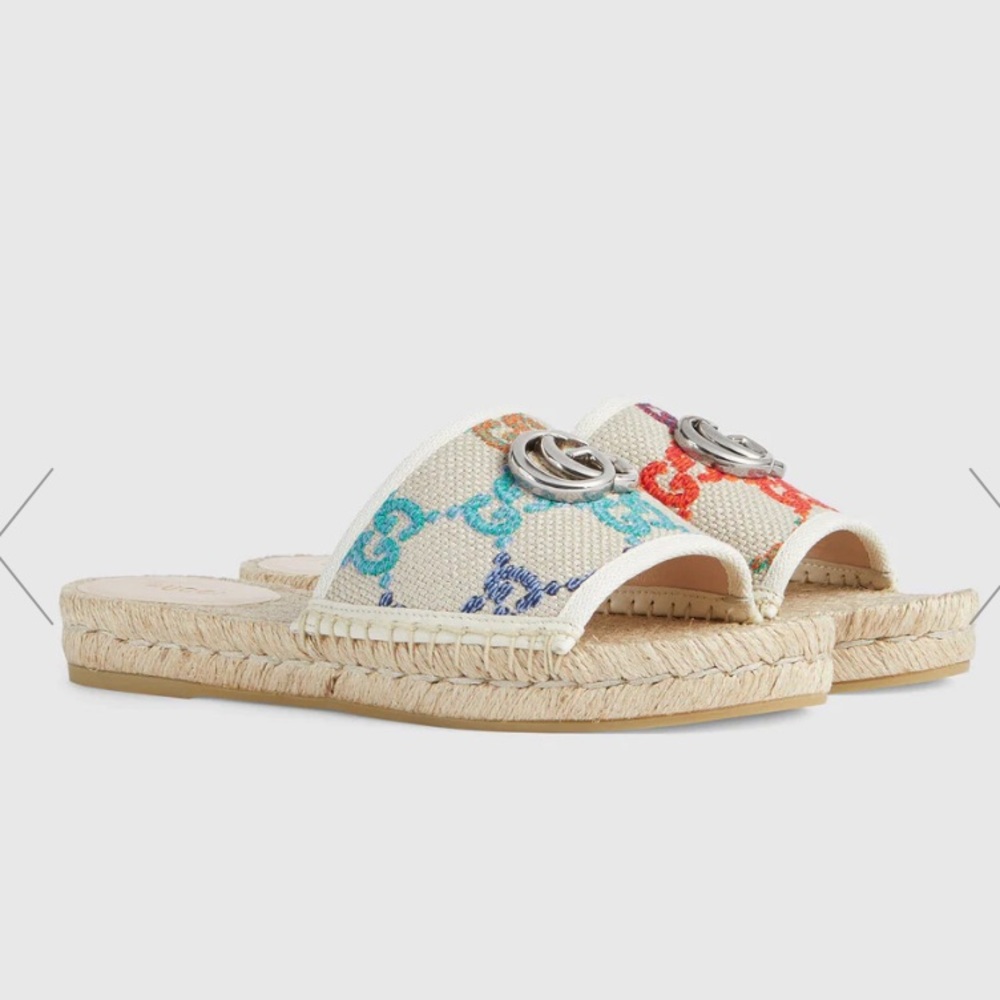 ISO SEARCHING for GUCCI GG multicolor espadrille slides sandals 38.5 or 39